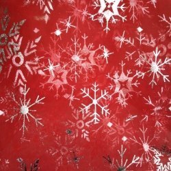 Снежинки фольга на красном еврофатине